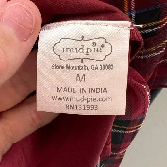 Mudpie Tartan Plaid Sheer Ruffle Chiffon Blouse Sz M - Picture 10 of 12